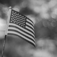 United States flag on a jobsite